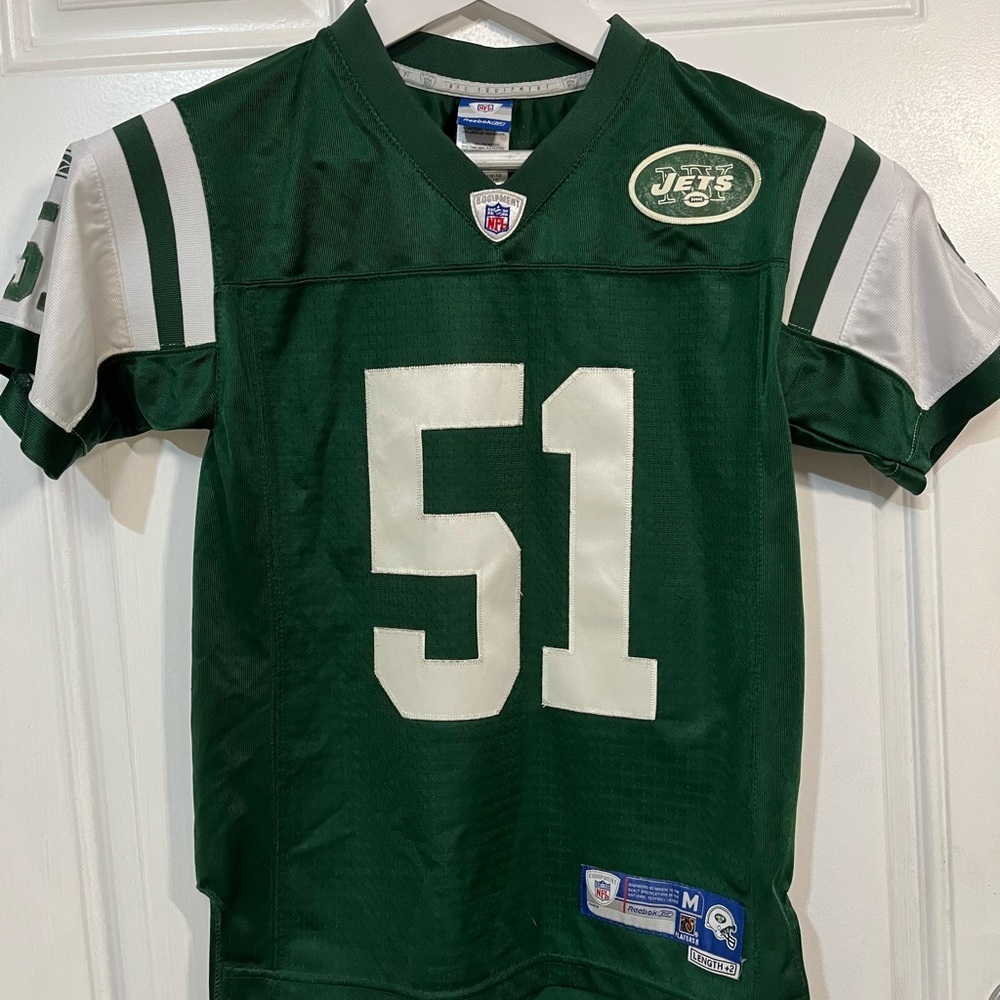Reebok New York Jets NFL Youth Jersey #51 Medium (10–12) Green White